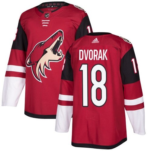 Men's Arizona Coyotes #18 Christian Dvorak Maroon Home Authentic Stitched Hockey Jersey