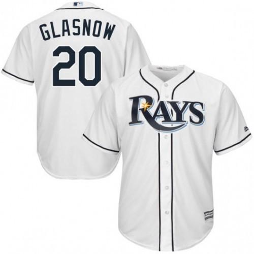 Mens Tampa Bay Rays Tyler Glasnow Cool Base Replica Jersey White