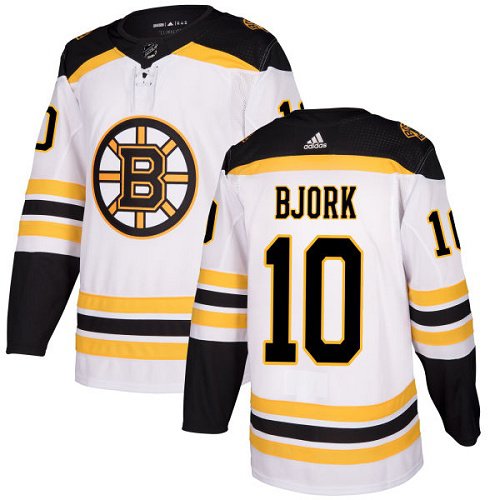 Boston Bruins #10 Anders Bjork White Away Jersey