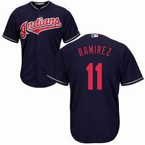 Mens Cleveland Indians Jose Ramirez Cool Base Replica Jersey Black