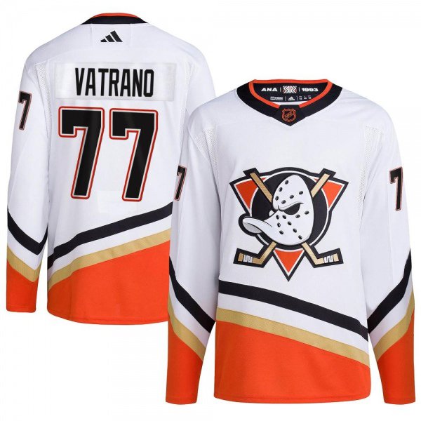 Anaheim Ducks 2022 Reverse Retro 2.0 Frank Vatrano #77 White Primegreen Stitched Jersey