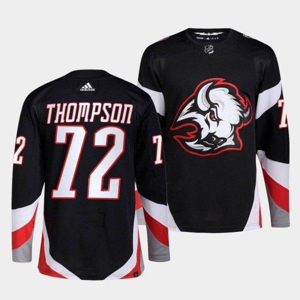 Men's Buffalo Sabres #72 Tage Thompson Black Alternate Stitched Hockey Jersey