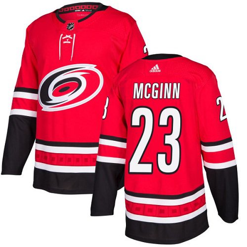 Men's Carolina Hurricanes #23 Brock McGinn Red Stitched Hockey Jersey