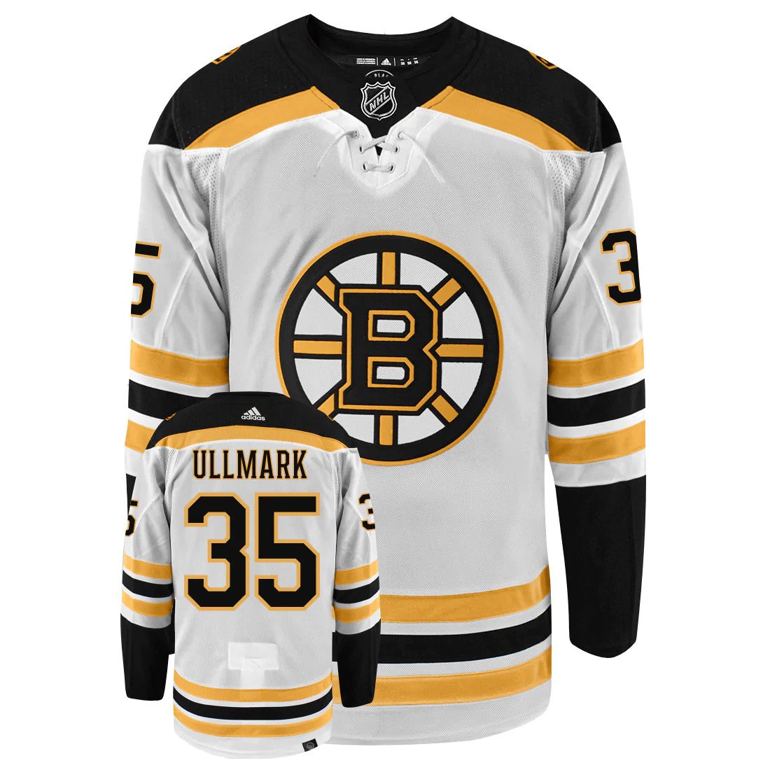 Boston Bruins #35 Linus Ullmar White Away Authentic Stitched Hockey Jersey