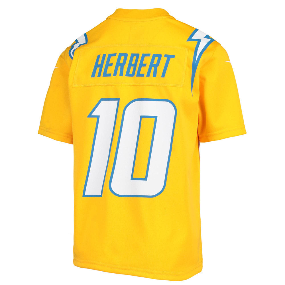 Youth Los Angeles Chargers Justin Herbert Inverted Team Game Jersey Gold
