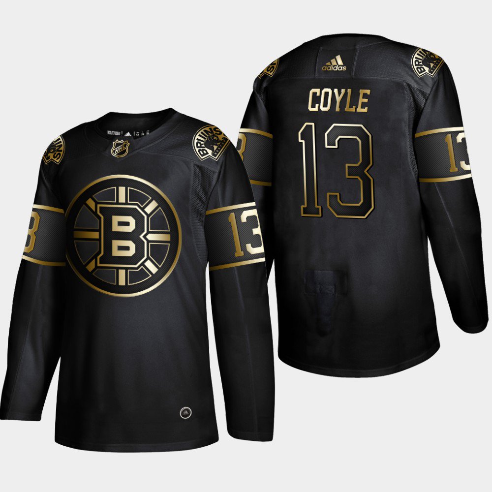 Boston Bruins #13 Charlie Coyle Black Golden Edition Authentic Jersey