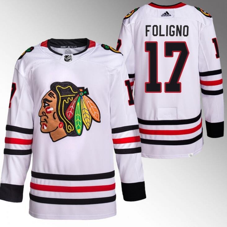 Chicago Blackhawks #17 Nick Foligno White Stitched Hockey Jersey