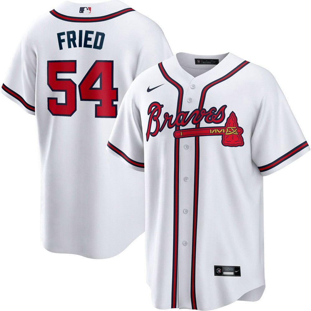 Youth Atlanta Braves Max Fried Cool Base Replica Home Jersey - White