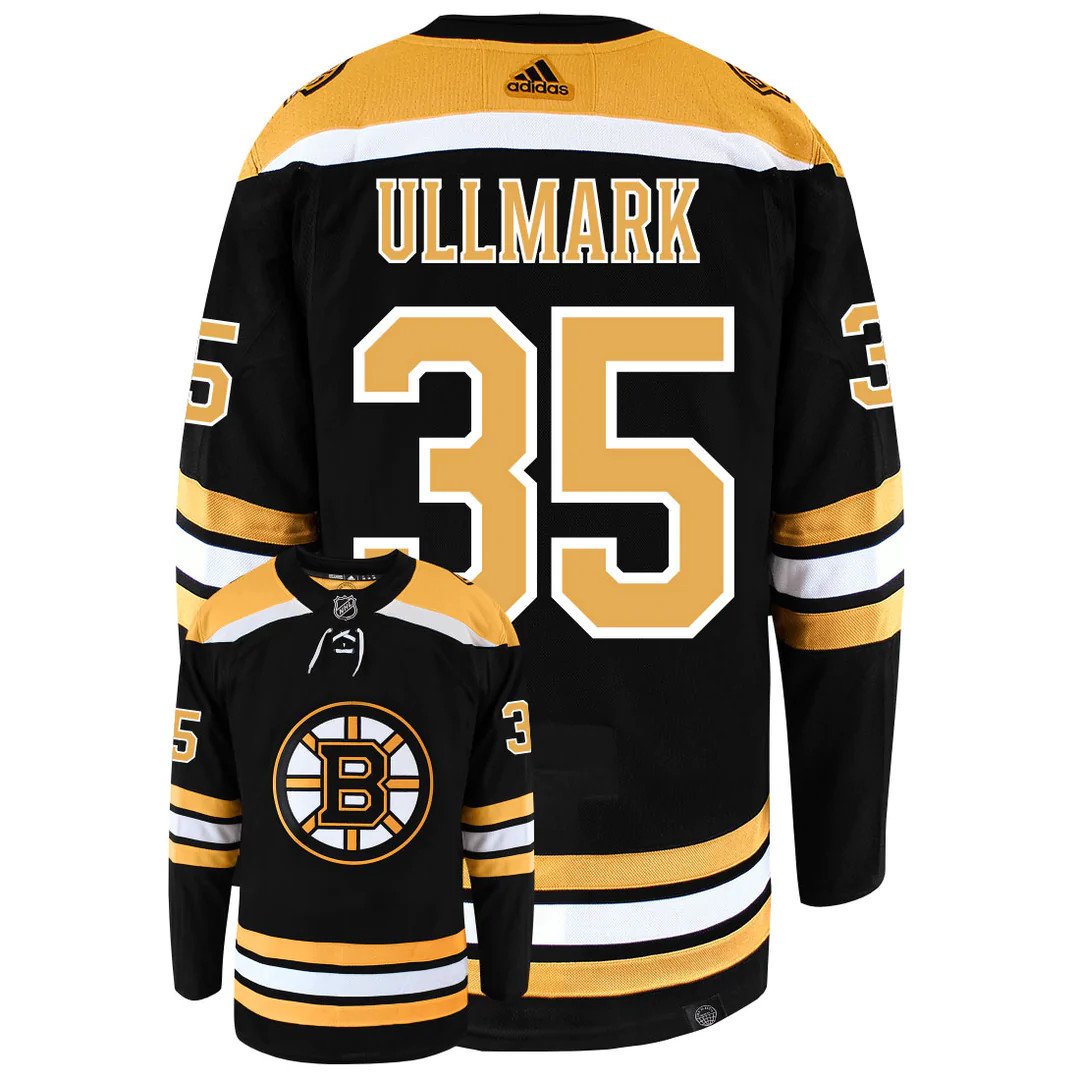 Boston Bruins #35 Linus Ullmar Black Home Authentic Stitched Hockey Jersey