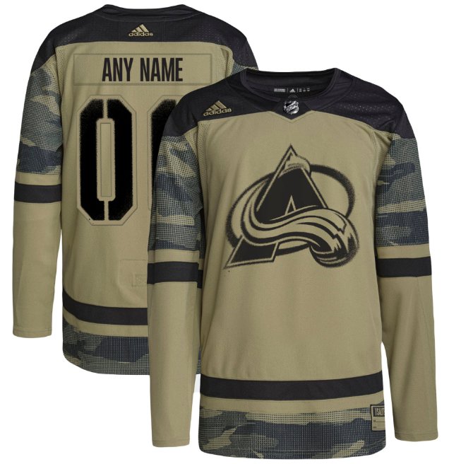 Custom Men's Colorado Avalanche Camo Salute to Service Stitched Hockey Jersey