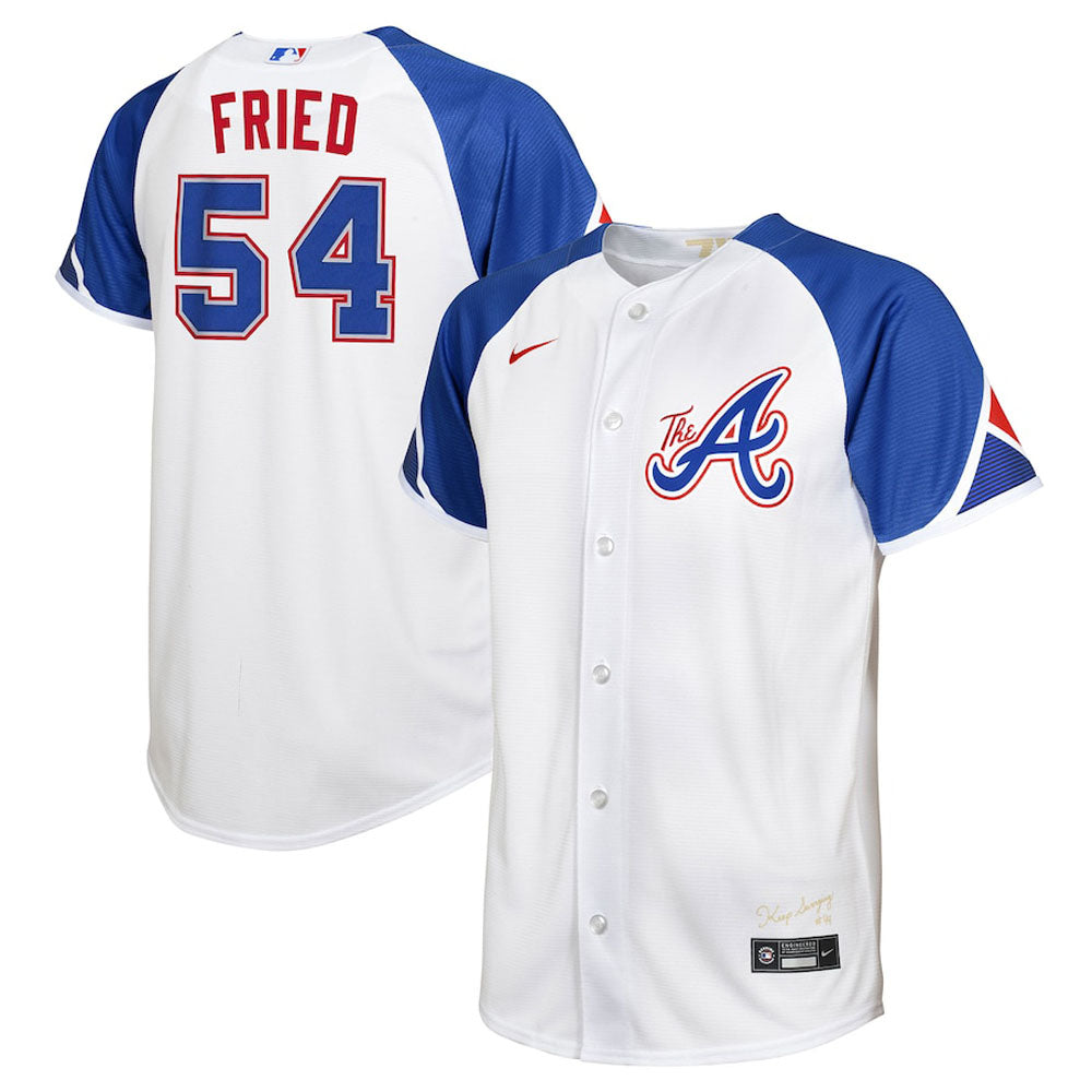Youth Atlanta Braves Max Fried 2023 City Connect Replica Jersey - White
